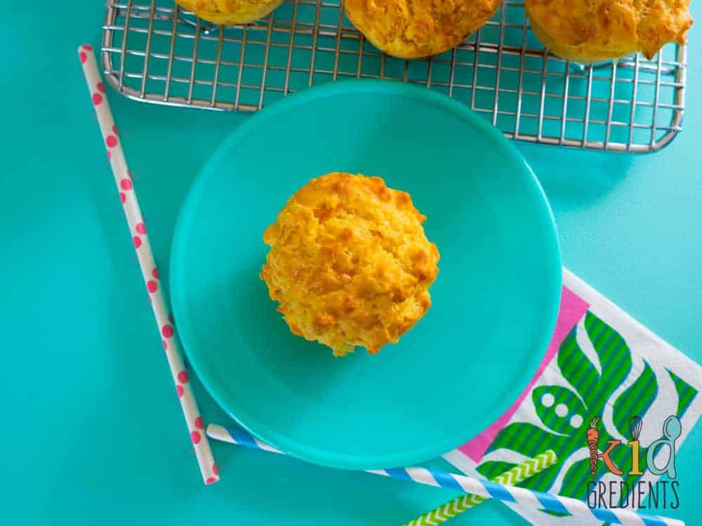 carrot cheese and chive muffin