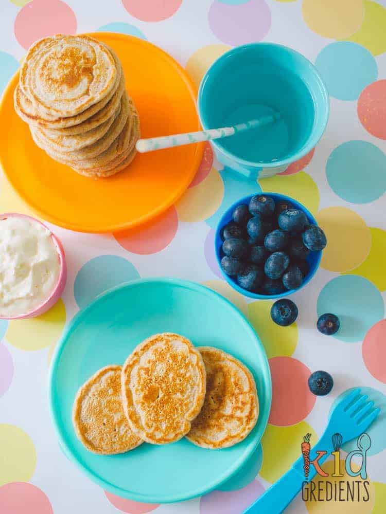 These wholemeal dairy free pikelets are my go to recipe for quick yummy no bake pikelets. These mini pancakes are low in sugar and perfect topped with yoghurt and berries.