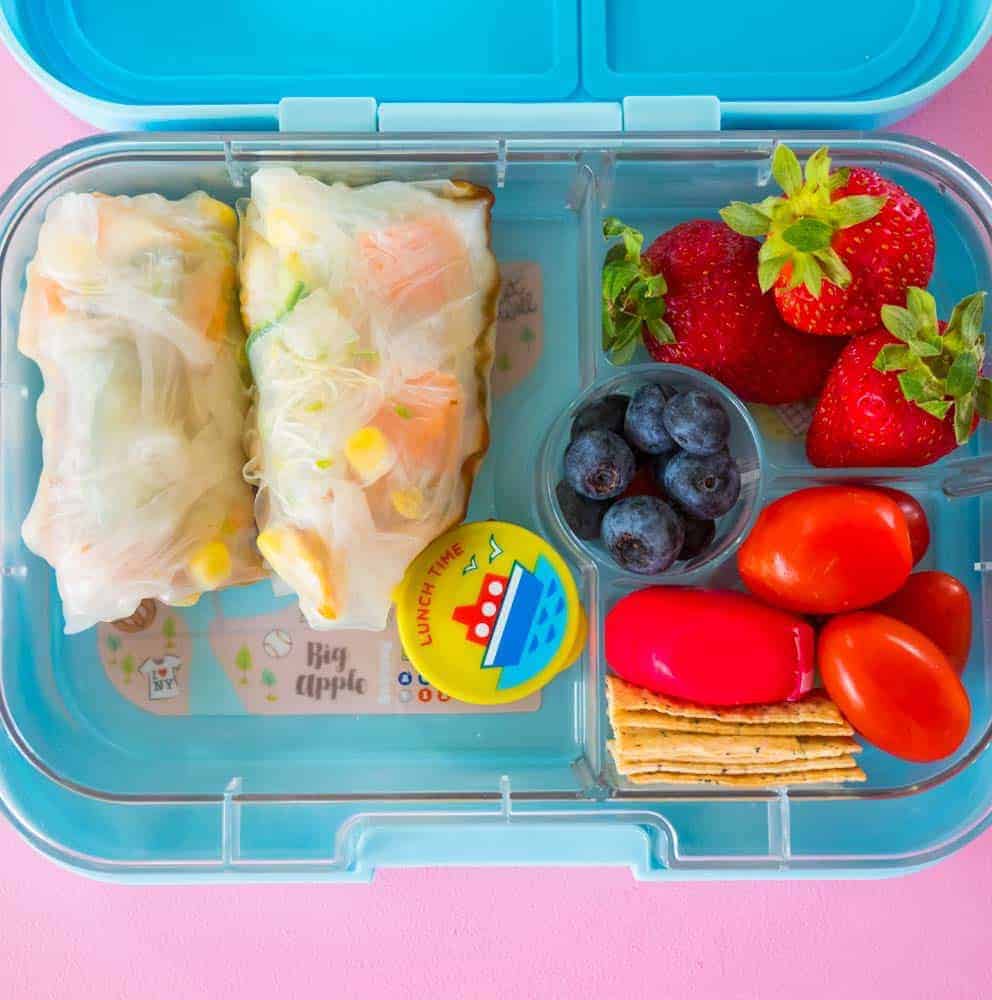 RICE PAPER ROLLS IN A LUNCHBOX