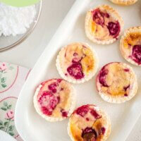 ricotta raspberry tarts on a plate