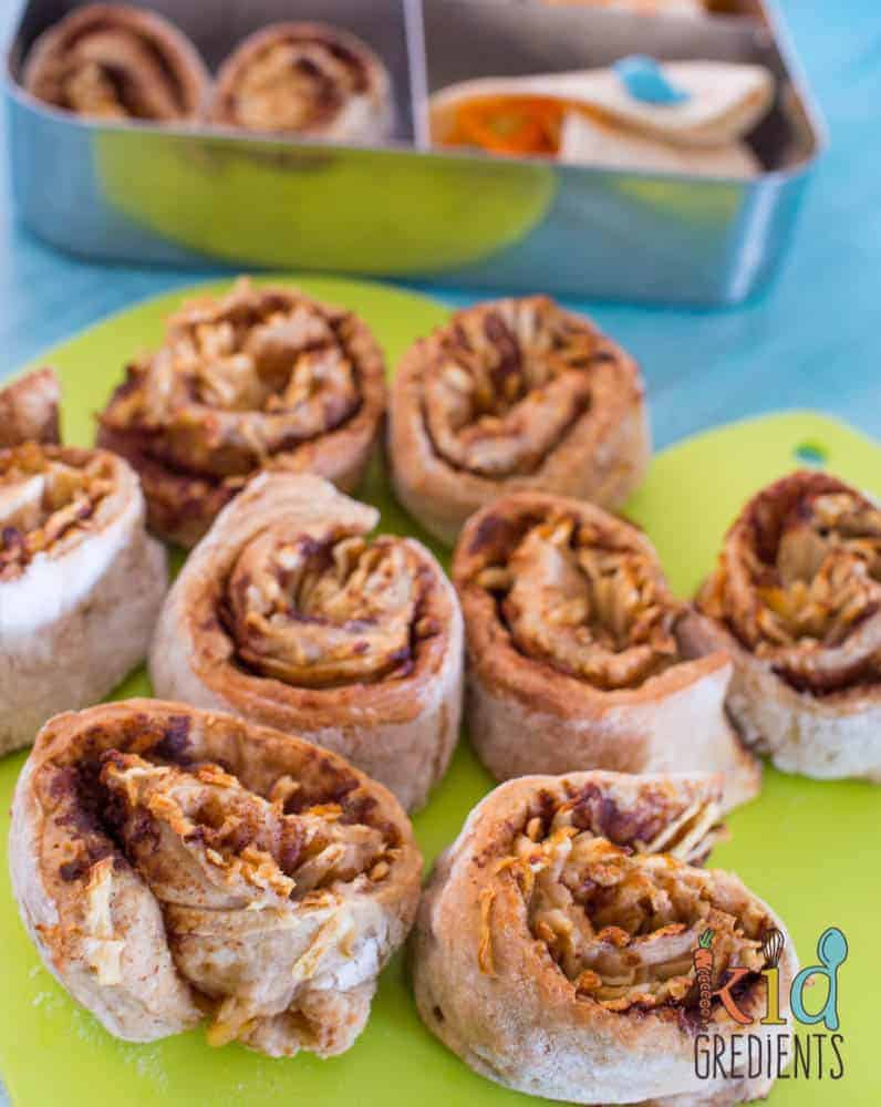 Low in sugar and easy to make these apple pie yoghurt dough scrolls are a winner. Perfect for the lunchbox, they freeze well and are super portable. A sweet take on yoghurt dough!
