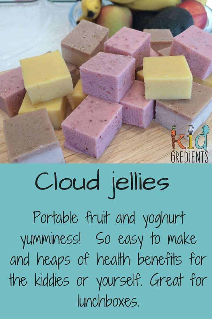 Cloud Jellies- a lunchbox recipe that's good for you! Yummy fruit and yoghurt goodness!