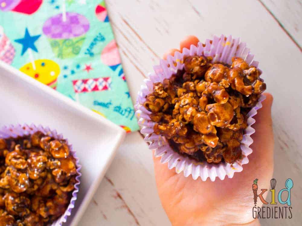 Popcorn choc crackles, a healthier recipe for the party favourite! Yummy, dairy free and the perfect snack. Great in the lunchbox. #kidsfood #healthykidsfood #recipe #partyfood