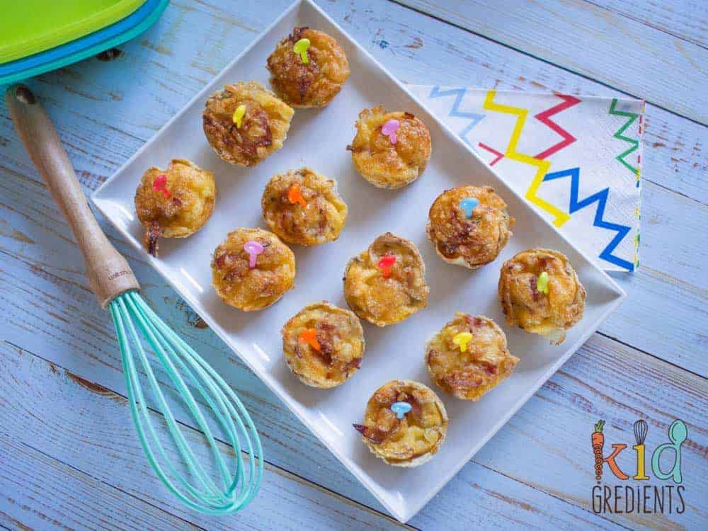 Teeny tiny quiches, these are the easiest lunchbox item you can make! Easy recipe that's a kid friendly lunchbox item!