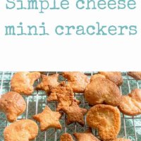 Simple cheese crackers! Over 100 in a batch, perfect for the lunchbox, toddler snacks. Easy recipe made in the food processor. No added sugar and no yucky stuff!