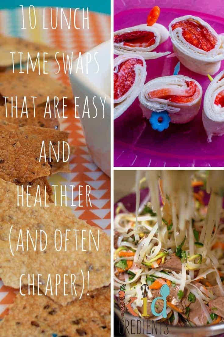 10 lunch time swaps that are easy and healthier (and often cheaper)! Break away from your lunchbox rut with these recipes and ideas!