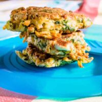 spinach, carrot and fetta fritters