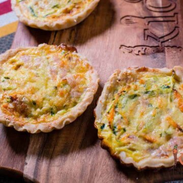 Veggie and ham mini quiches with homemade shortcrust pastry - Kidgredients