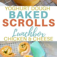 Chicken, cheese and spinach yoghurt dough scrolls, your new favourite flavour! Great in the lunchbox and freezer friendly! Easy to make recipe that the kids will love! #lunchbox #recipes #kidsfood #yoghurtdough #freezerfriendly