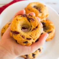 baked cranberry yoghurt donuts