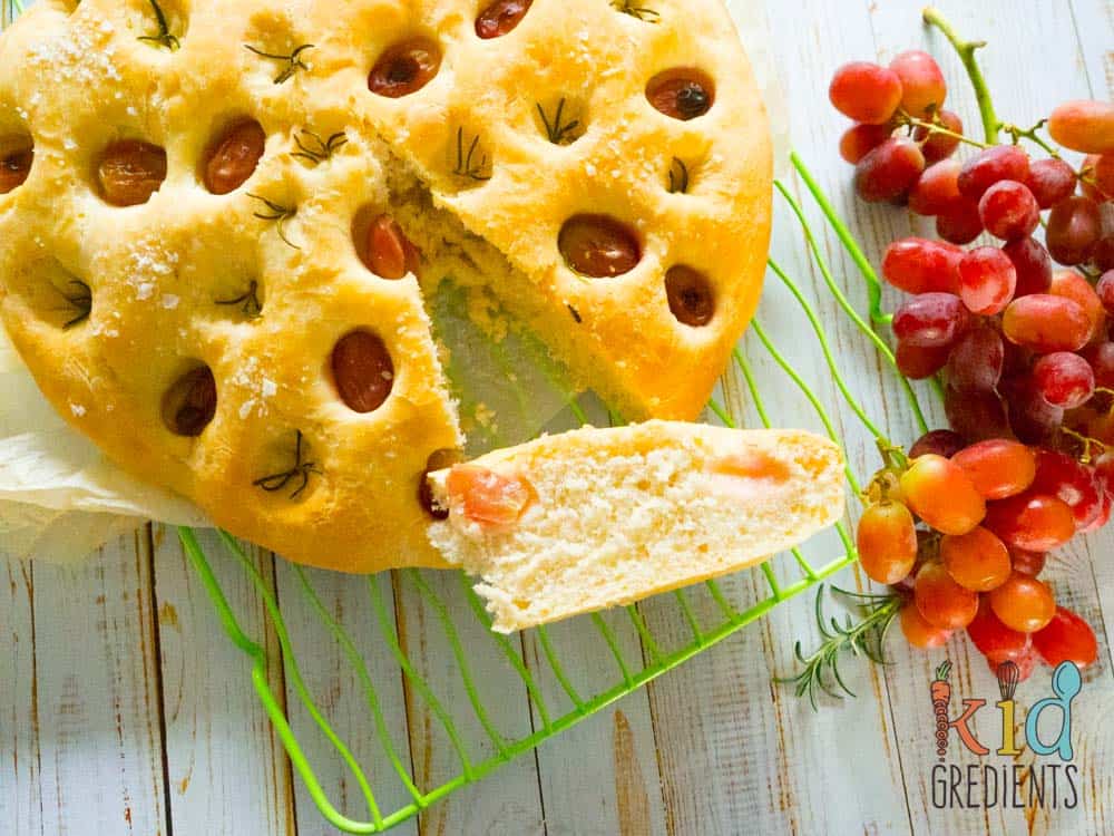 red grape and rosemary focaccia