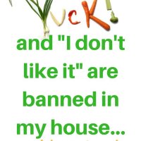 yuck and I don't like it are banned in my house