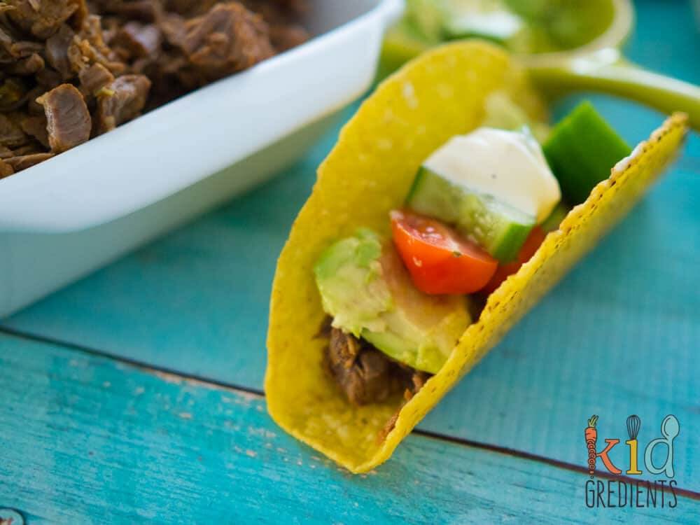 shredded beef carnitas with lime