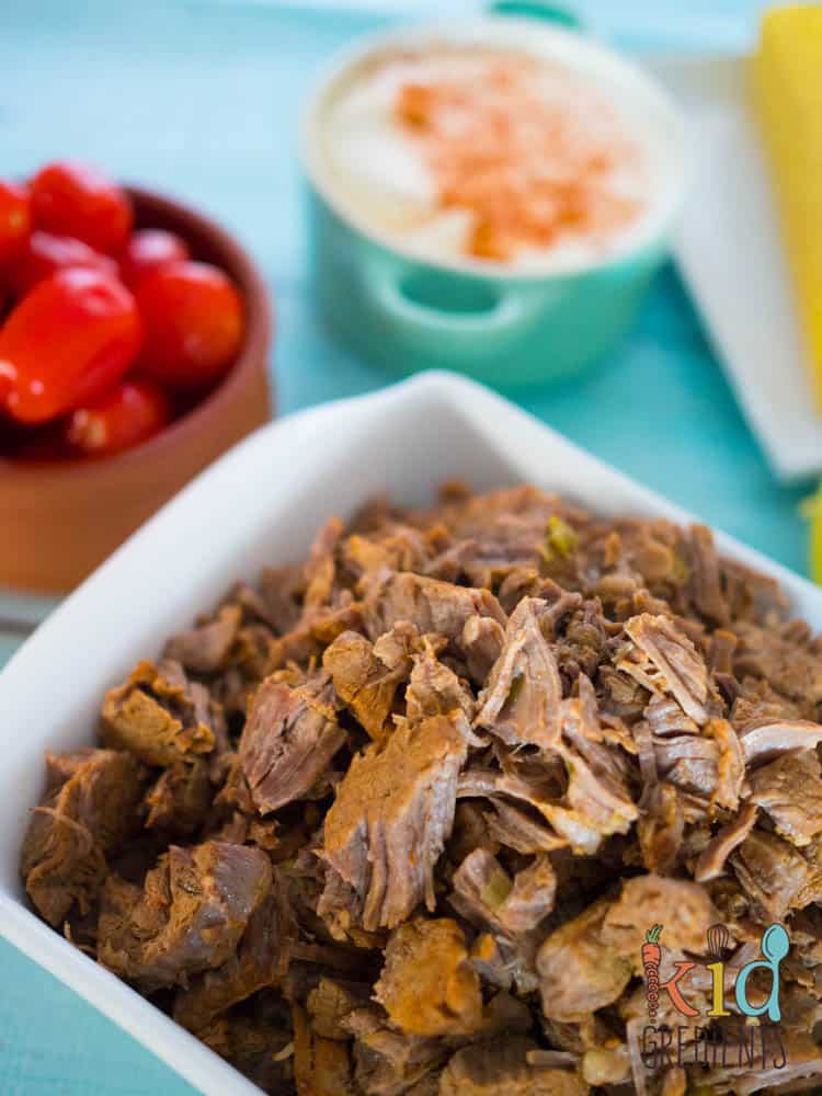 shredded beef carnitas with lime