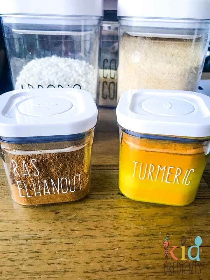 spice labels made using the cricut 