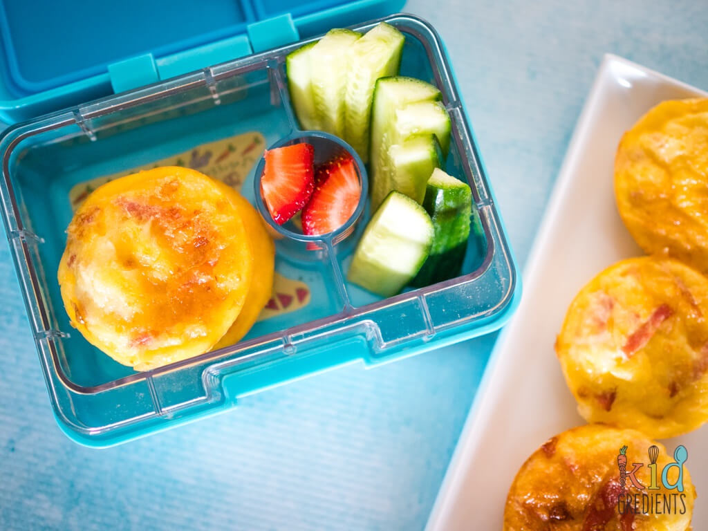 With only 4 ingredients, these bacon and egg frittatas are quick to make and perfect to freeze for the lunchbox. 
