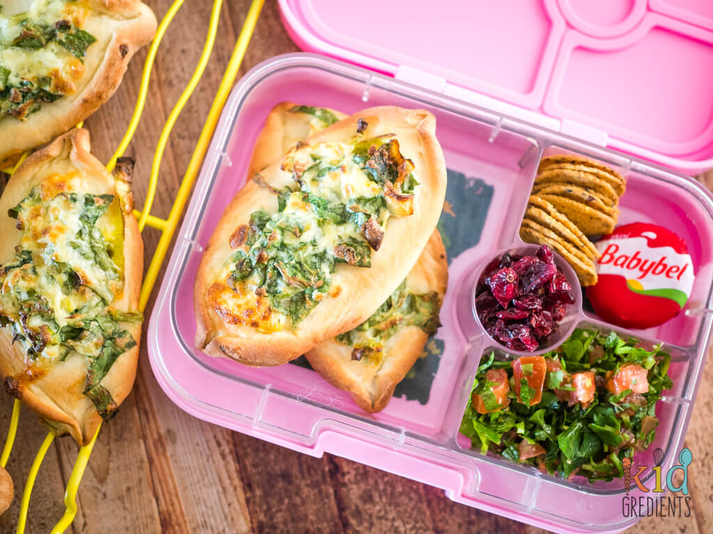 these spinach and cheese pides fit perfectly in the yumbox panino
