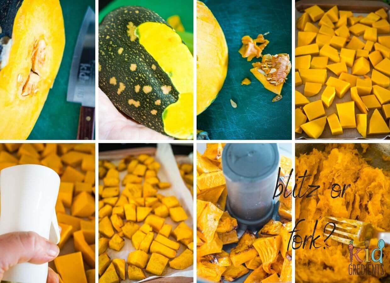 process shots for pumpkin puree