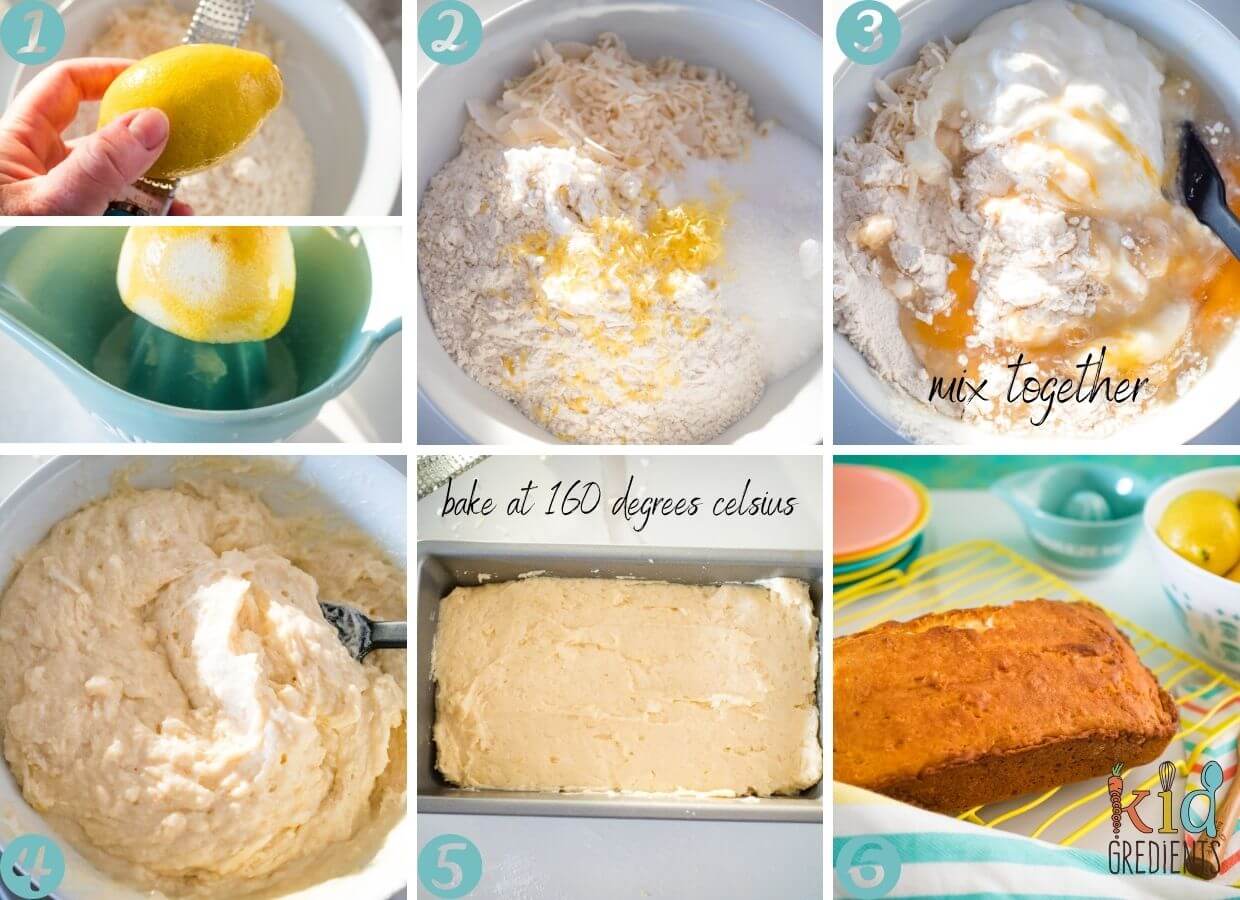 coconut and lemon yoghurt loaf- steps 