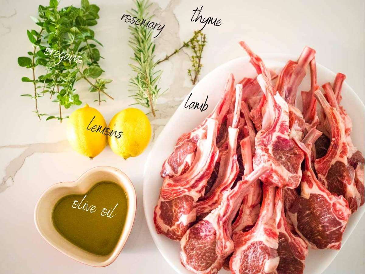 ingredients for Oregano and Lemon Lamb