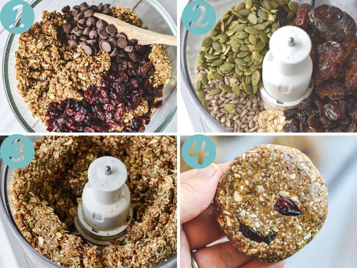 process for mixing the no bake trail mix cookies
