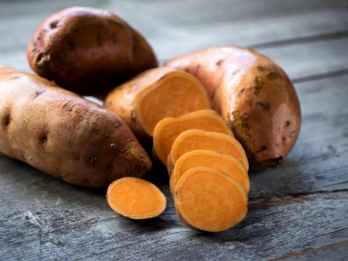sweet potatoes sliced open