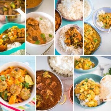 different curry dishes
